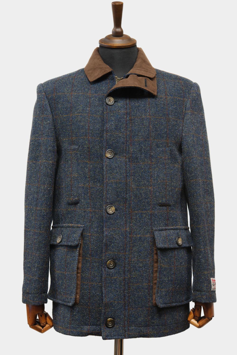 Harris Tweed Boyd Field Coat | Blue Multi