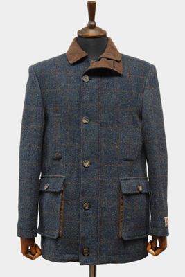 Harris Tweed Boyd Field Coat | Blue Multi