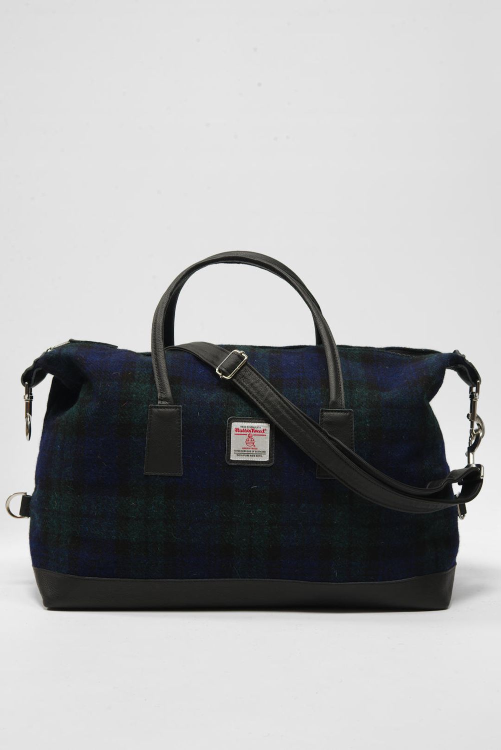 Harris Tweed Luggage Bag | A020 (Black Leather)