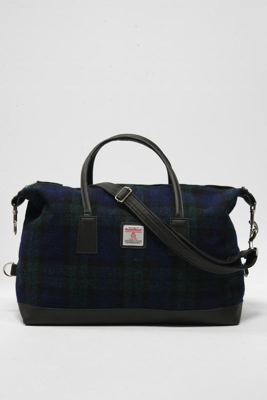 Harris Tweed Luggage Bag | A020 (Black Leather)
