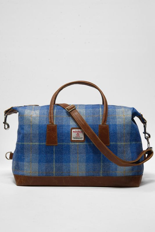 Harris Tweed Luggage Bag | A069 (Black Leather)