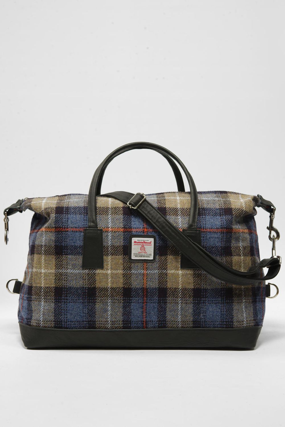 Harris Tweed Luggage Bag | A072 (Black Leather)
