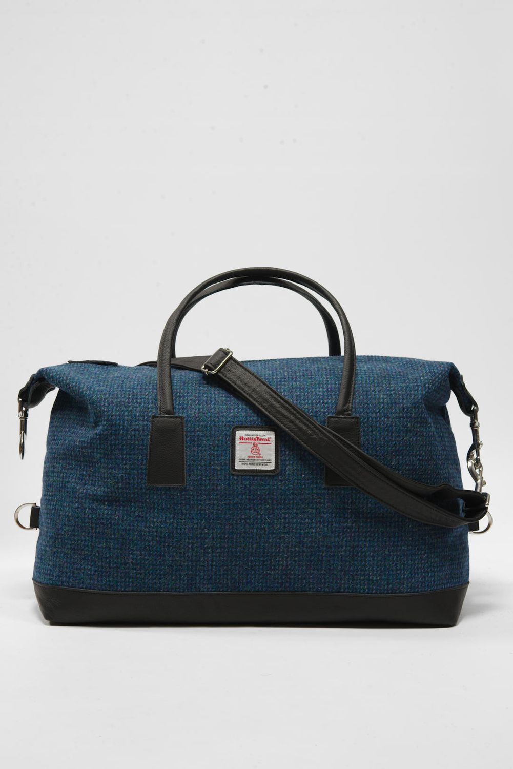 Harris Tweed Luggage Bag | A0197 (Black Leather)