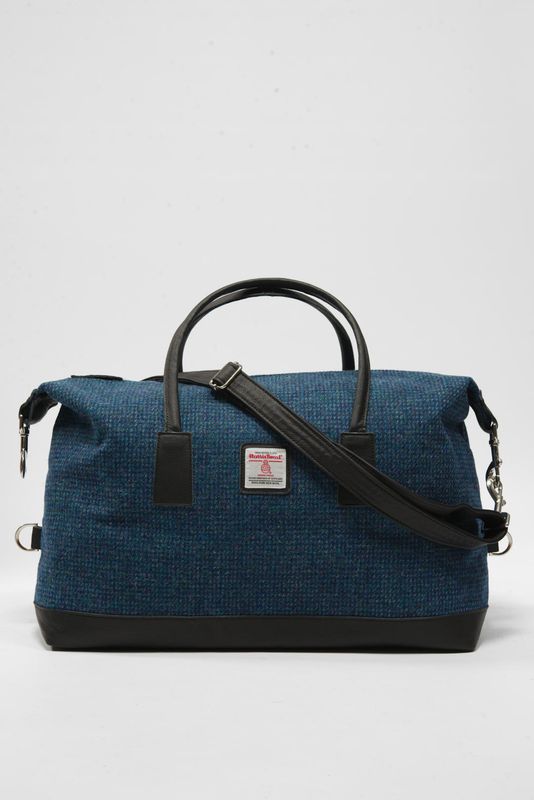 Harris Tweed Luggage Bag | A0197 (Black Leather)