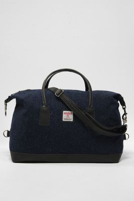 Harris Tweed Luggage Bag | HB104 (Black Leather)