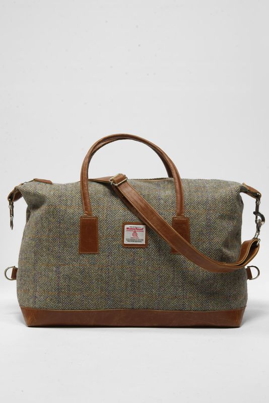 Harris Tweed Luggage Bag | HB107 (Tan Leather)