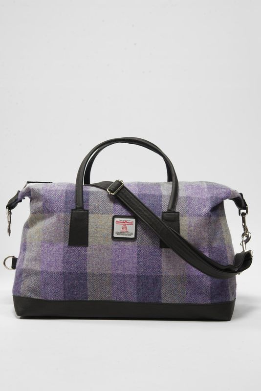 Harris Tweed Luggage Bag | HB156 (Black Leather)