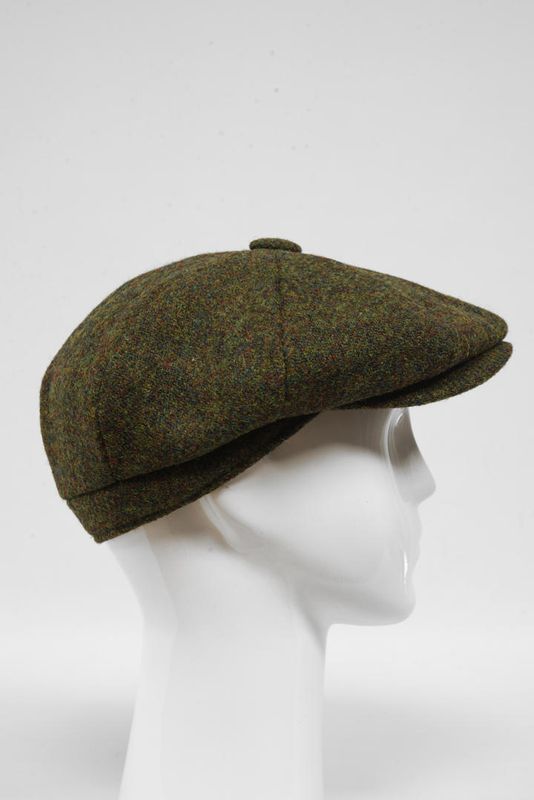 Harris Tweed 8 Piece Flat Cap | Woodland Green (HW)