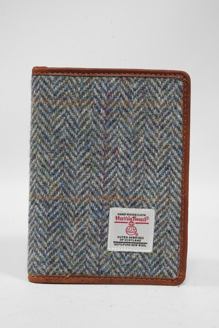 Harris Tweed Passport Cover | HB132 Tan Leather