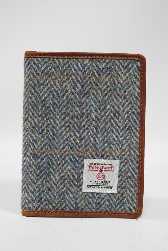 Harris Tweed Passport Cover | HB132 Tan Leather