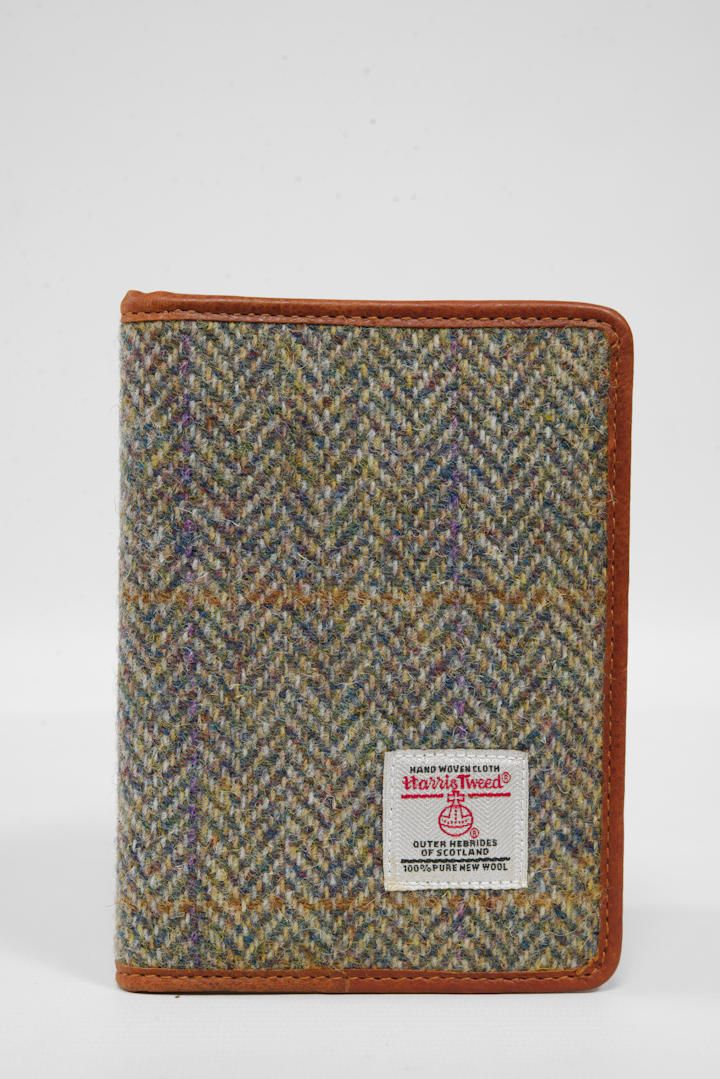 Harris Tweed Passport Cover | HB107 Tan Leather