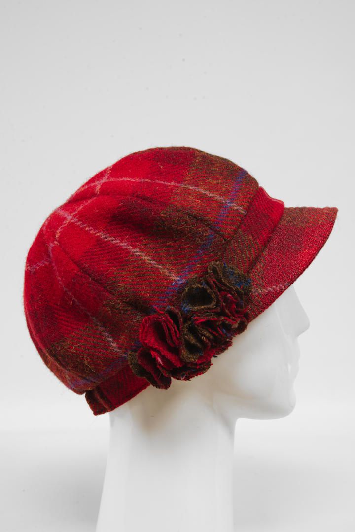 Harris Tweed Ladies Flower Hat | (HW) A001