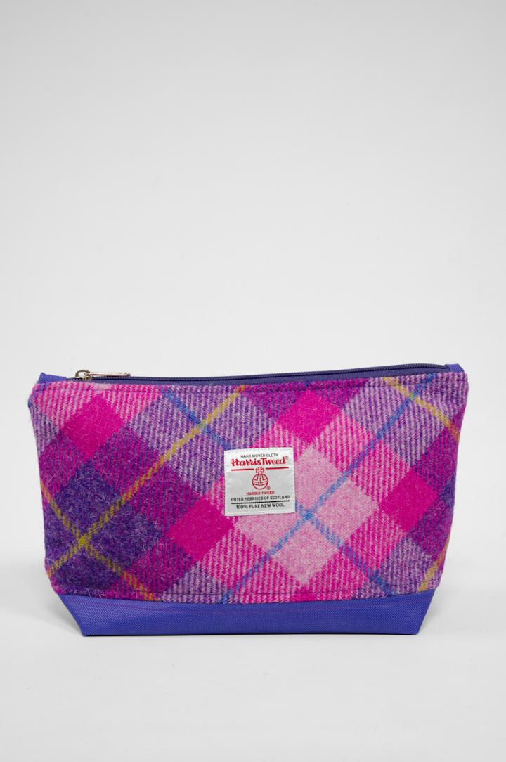 Harris Tweed Washbag | A090 (C) (Purple)