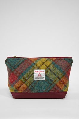 Harris Tweed Washbag | A0194 (C) (Burgundy)