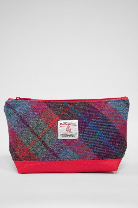 Harris Tweed Washbag | A0115 (C) (Red)