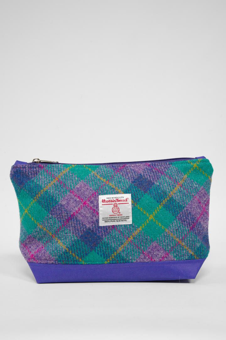 Harris Tweed Washbag | A0222 (C) (Purple)