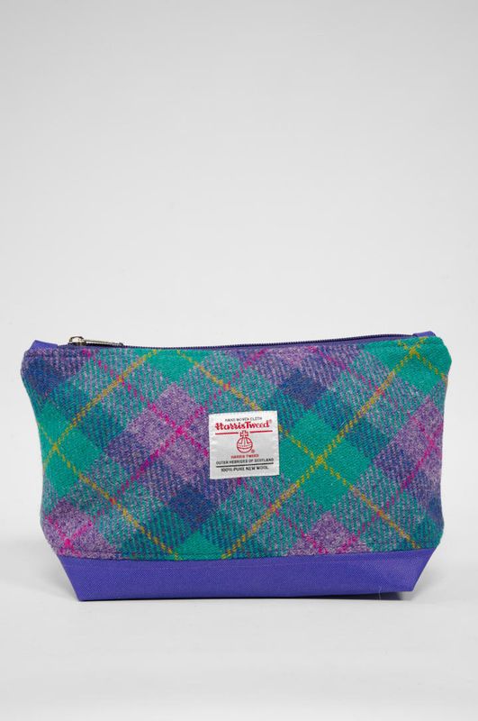 Harris Tweed Washbag | A0222 (C) (Purple)