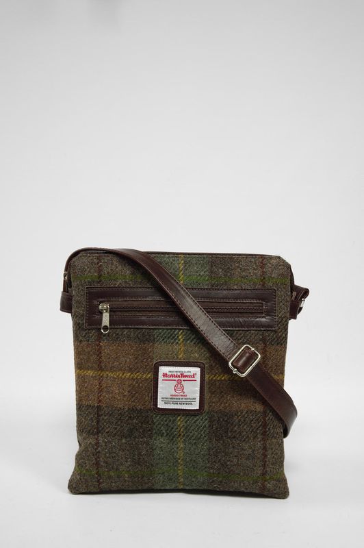 Harris Tweed St Clements Bag | A086 (Brown Leather)