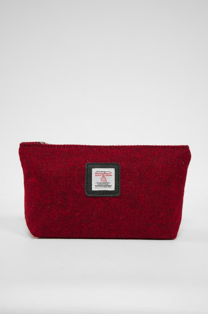 Harris Tweed Cosmetic Bag | 211 (Black Leather)