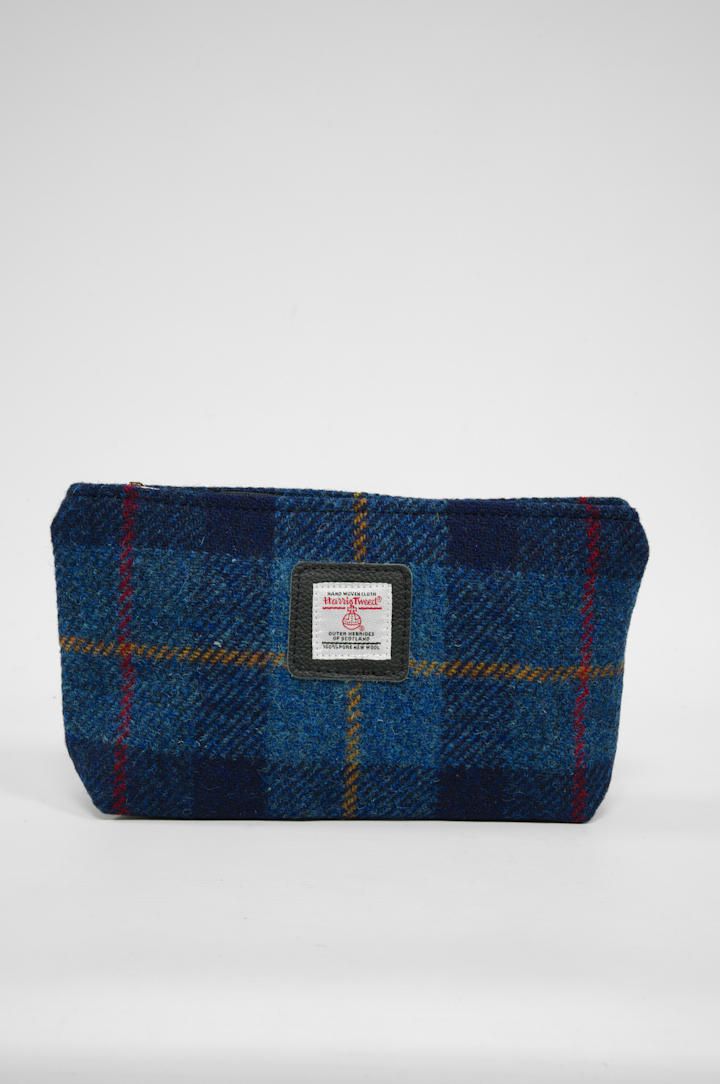 Harris Tweed Cosmetic Bag | A075 (Black Leather)