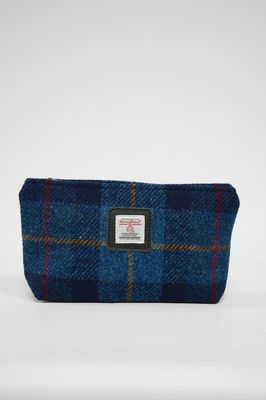 Harris Tweed Cosmetic Bag | A075 (Black Leather)