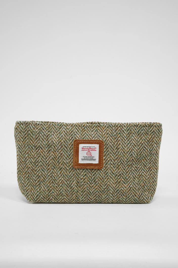 Harris Tweed Cosmetic Bag | HB52 (Tan Leather)