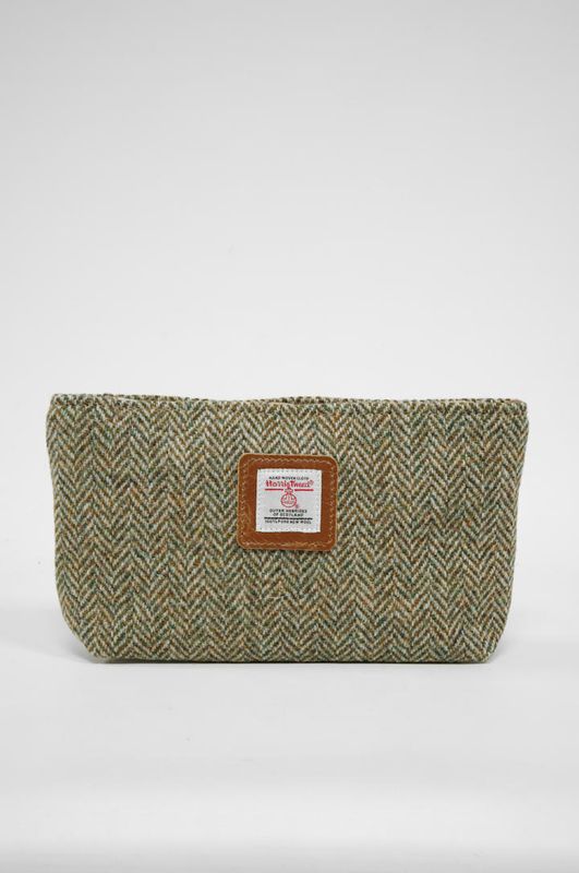 Harris Tweed Cosmetic Bag | HB52 (Tan Leather)