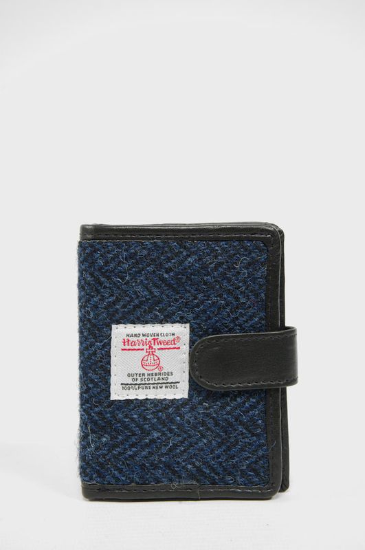 Harris Tweed Henry Wallet | HB104 Black Leather