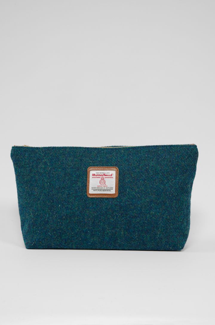 Harris Tweed Toiletries Bag | 334 (Tan Leather)