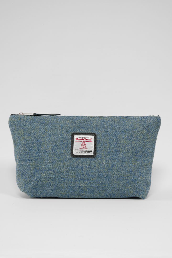 Harris Tweed Toiletries Bag | 332 (Black Leather)