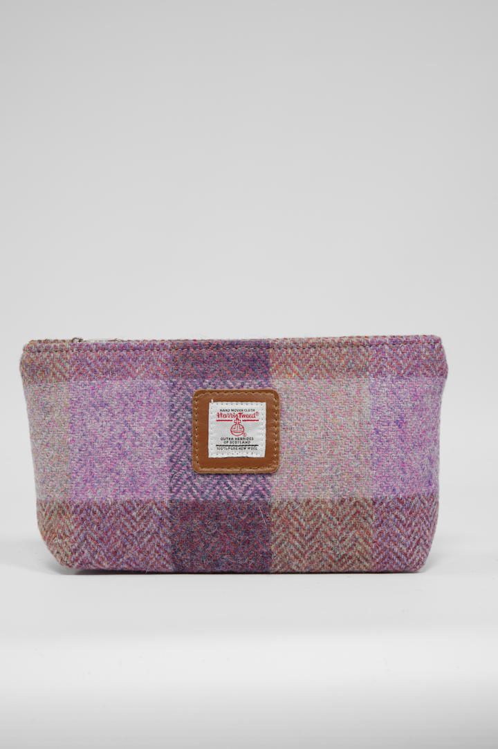 Harris Tweed Cosmetic Bag | HB145 (Tan Leather)