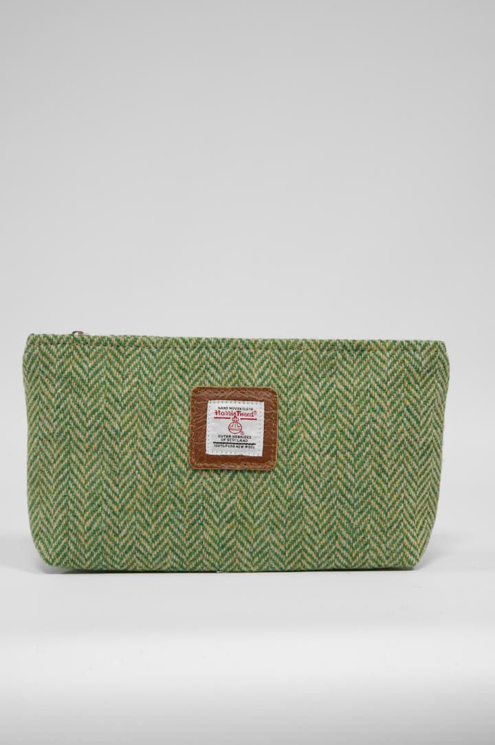 Harris Tweed Cosmetic Bag | NHB1 (Tan Leather)