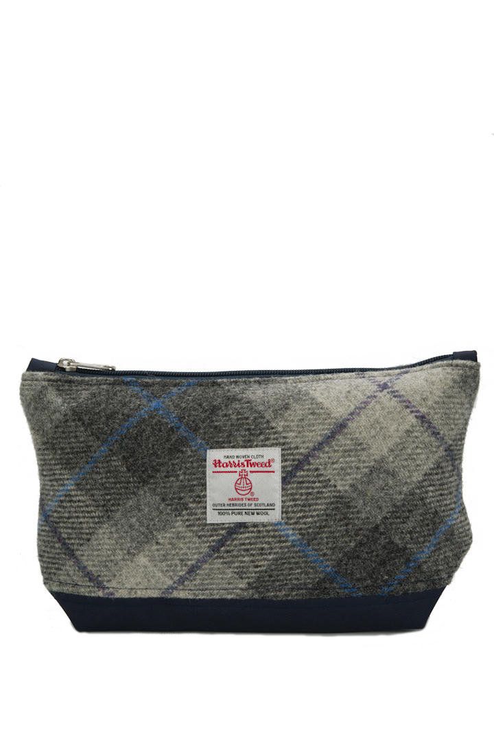 Harris Tweed Washbag | A0187 (C) (Navy)