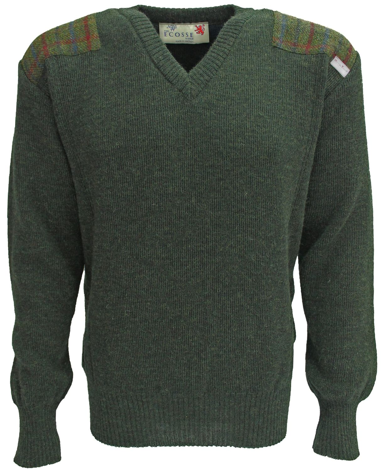 Drover V-Neck Jumper | Moss Green
