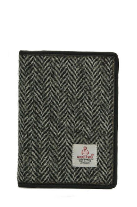 Harris Tweed Passport Cover | HB1 Black Leather