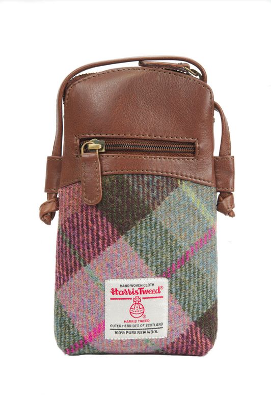 Harris Tweed Barvas Bag | A0254 (C) (Brown Leather)