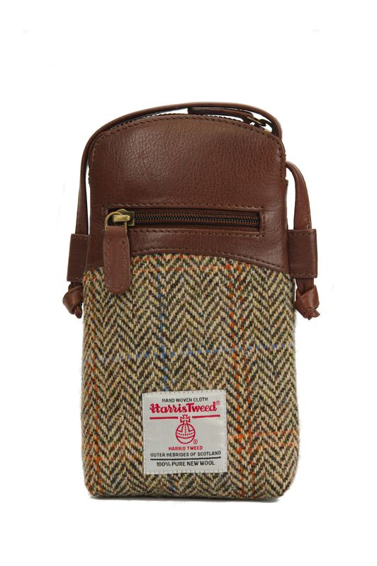 Harris Tweed Barvas Bag | HB133 (Brown Leather)