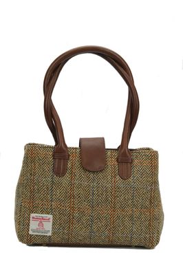 Harris Tweed Borve Bag | HB133 (Brown Leather)
