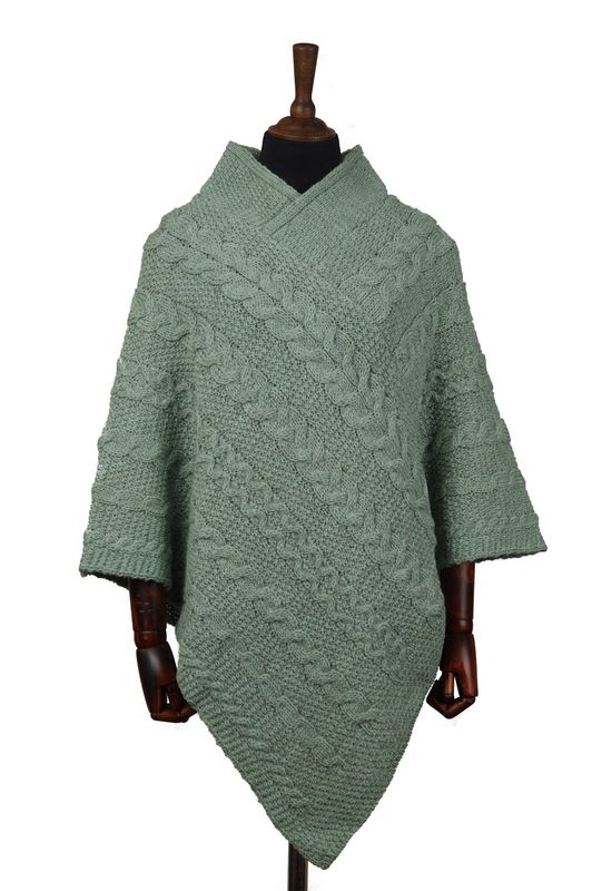V-Neck Poncho | Sage