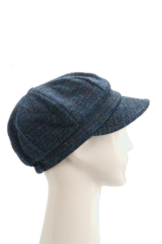 Harris Tweed Baker Boy Hat | Peacock Blue (HH)