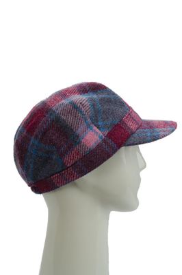 Harris Tweed Cadet Cap | Pink Blue Check (HH)