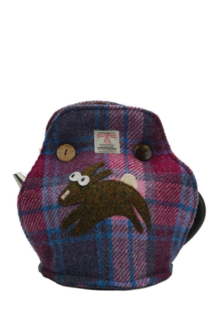 Harris Tweed Tea Cosy Pink Blue Check Bunny