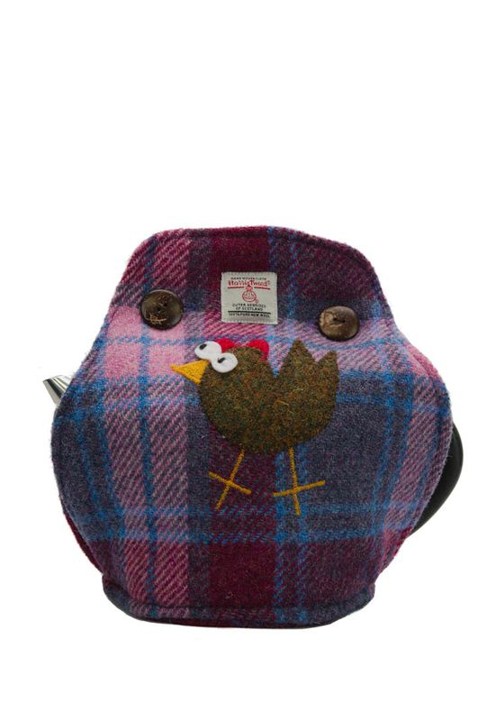 Harris Tweed Tea Cosy Pink Blue Check Hen