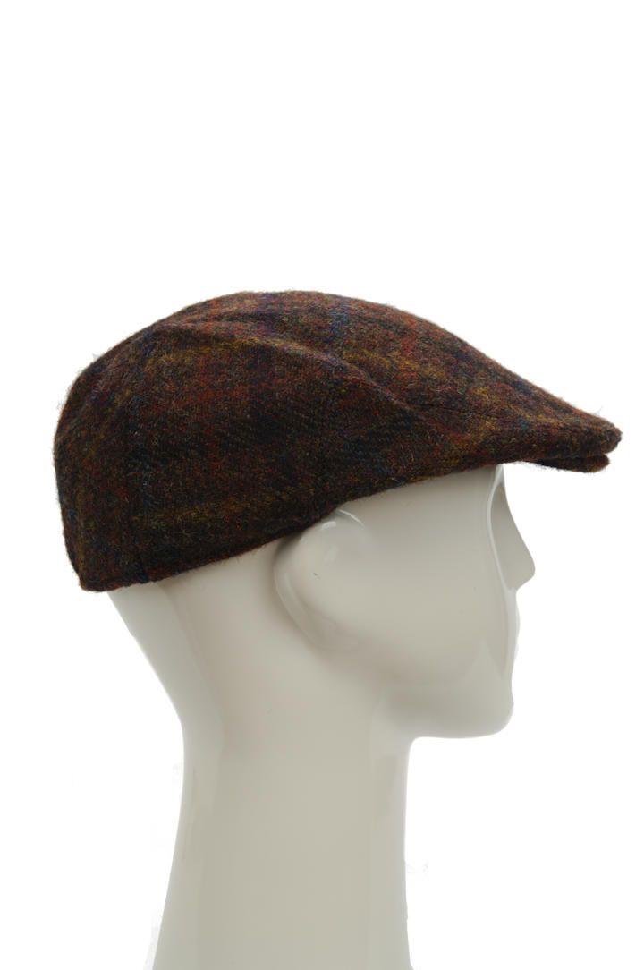 Harris Tweed Flat Cap | Brown Orange Multi Stornoway (7020) (FW)