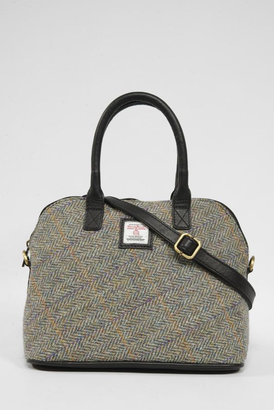 Harris Tweed Celtic Bag | HB107 (Black Leather)