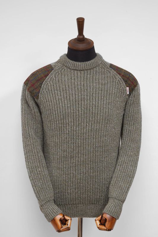 Gamekeeper Chunky Crew Neck Jumper | Sage Green