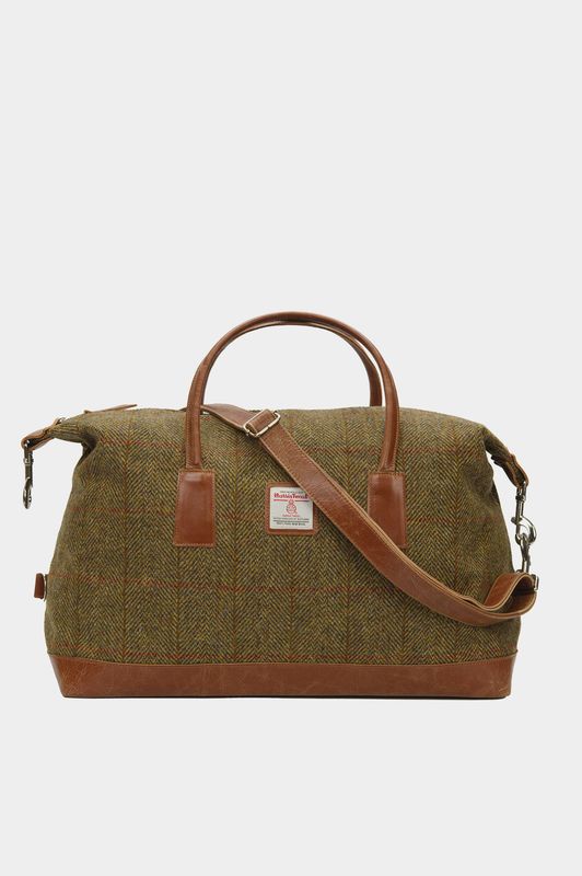Harris Tweed Luggage Bag | HB67 (Tan Leather)
