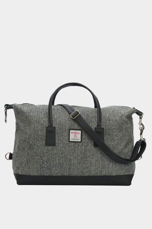 Harris Tweed Luggage Bag | HB1 (Black Leather)