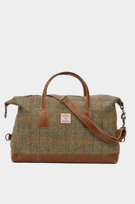 Harris Tweed Luggage Bag | HB133 (Tan Leather)