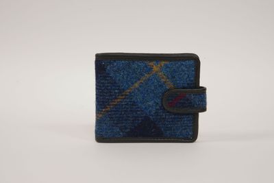Harris Tweed Murdo Wallet | A075 (C) (Black Leather)